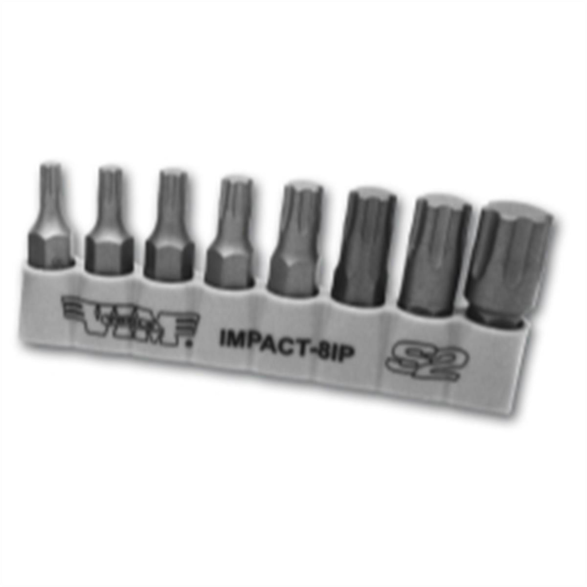 VIM Tools 8-Piece Impact Torx Plus Bit Set — S2 Steel, IP20-IP55, Plastic Holder, Model# VIMIMPACT-8IP